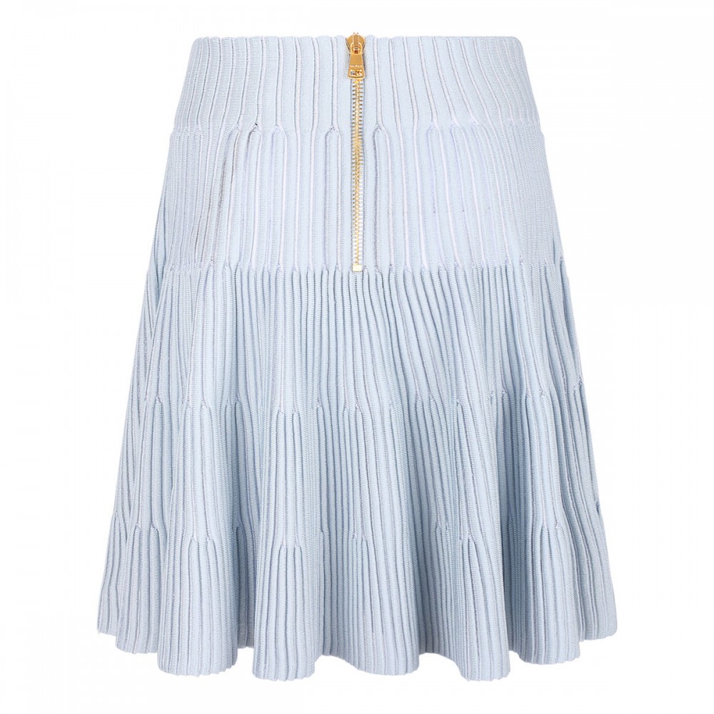 A-line textured knit skirt