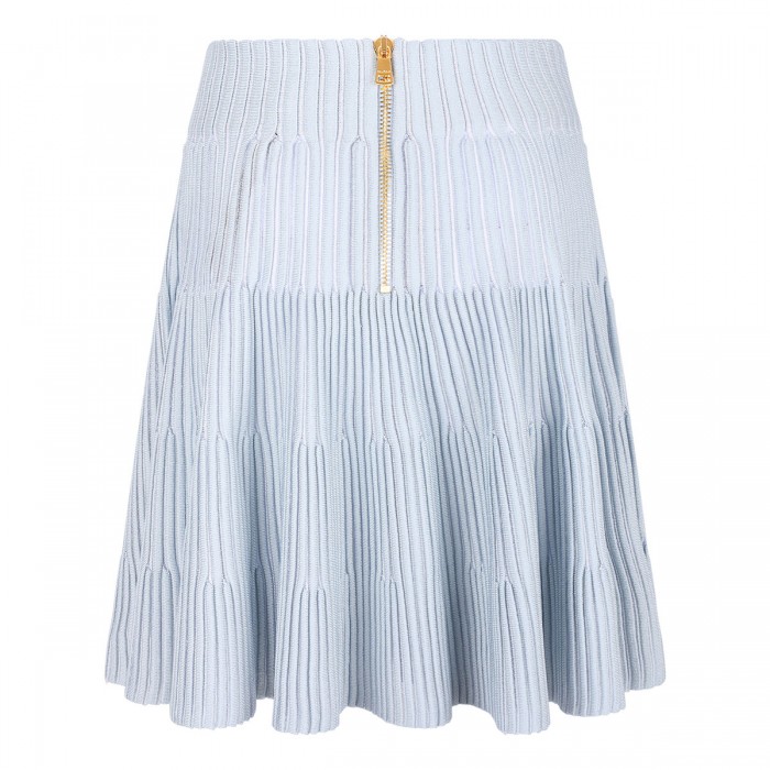 A-line textured knit skirt