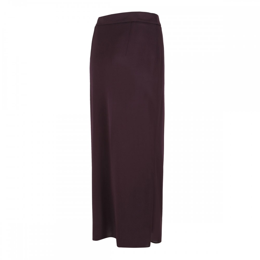 Plum-hue viscose skirt