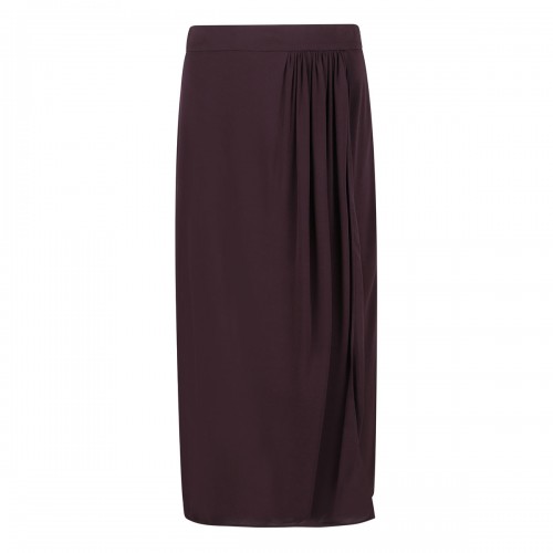 Plum-hue viscose skirt