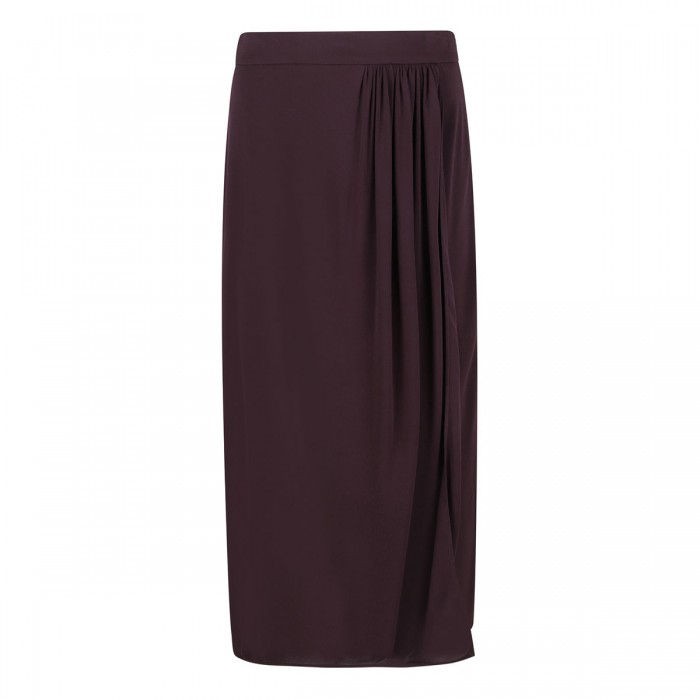 Plum-hue viscose skirt