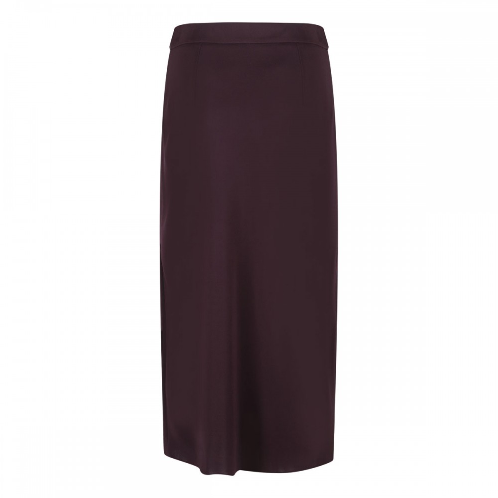 Plum-hue viscose skirt
