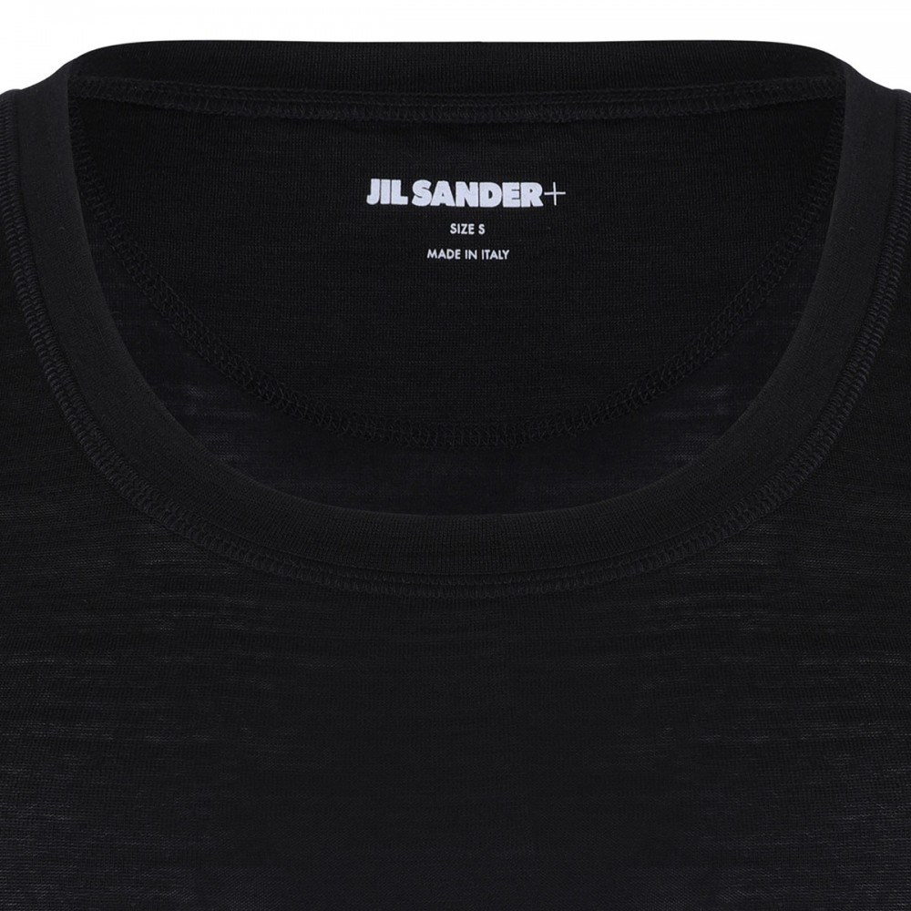 Black wool blend top