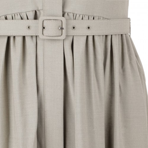 Beige sleeveless twill maxi... 2