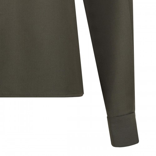 Khaki twill pussy bow blouse 2