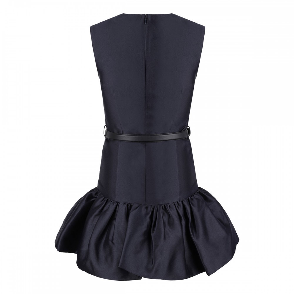 Navy taffeta mini dress