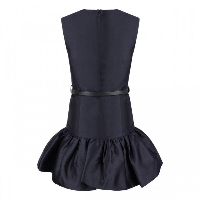 Navy taffeta mini dress