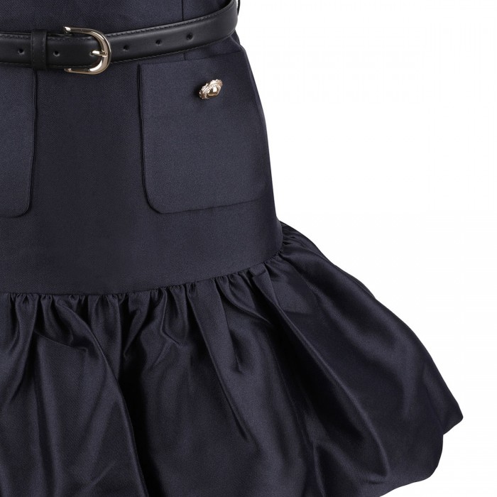 Navy taffeta mini dress
