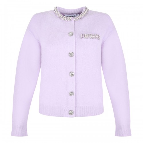 Lilac crystal trim cardigan