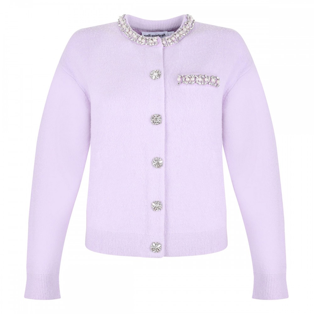 Lilac crystal trim cardigan