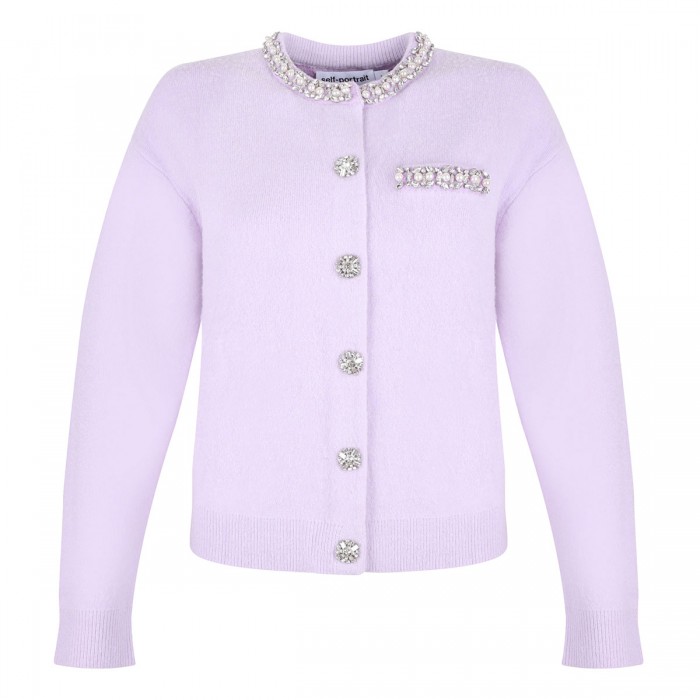 Lilac crystal trim cardigan