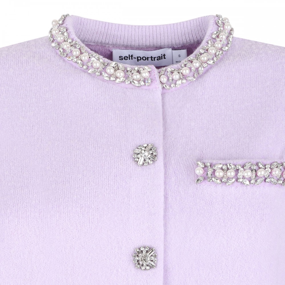 Lilac crystal trim cardigan
