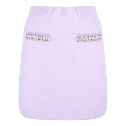 Lilac crystal trim skirt