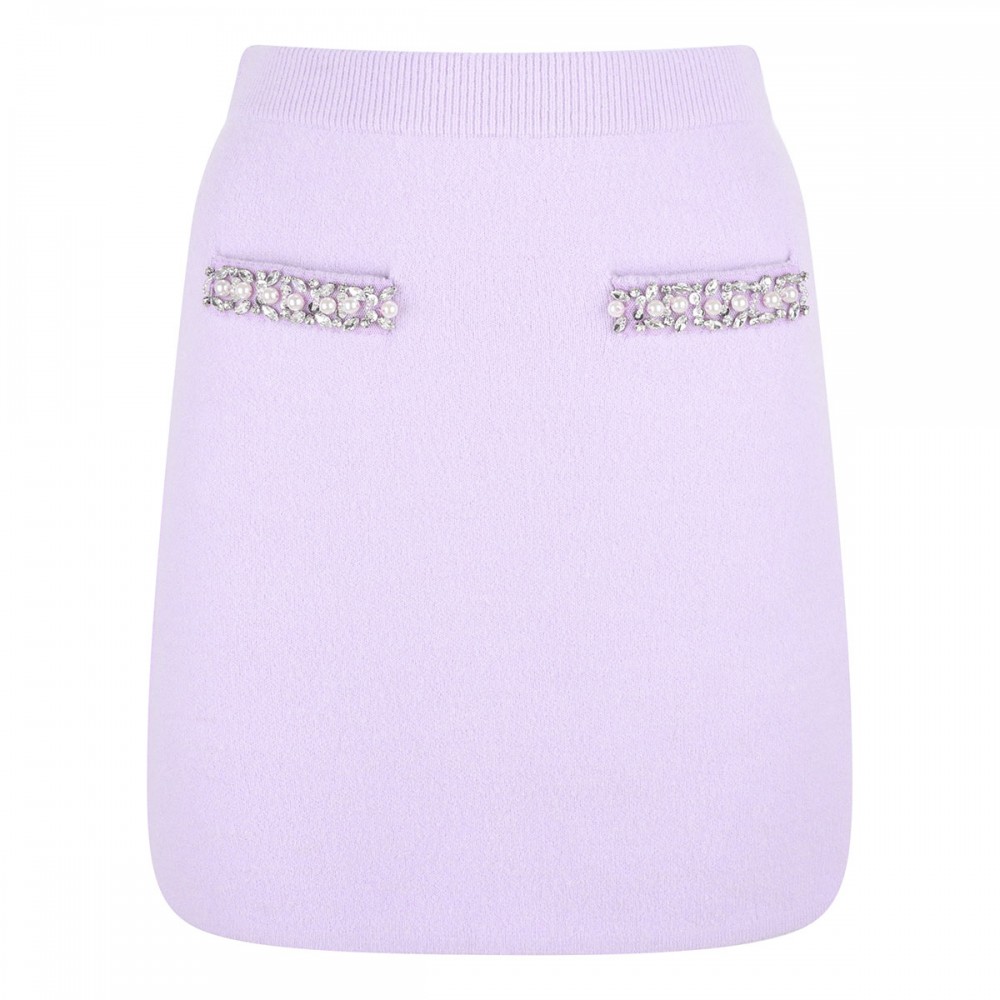 Lilac crystal trim skirt