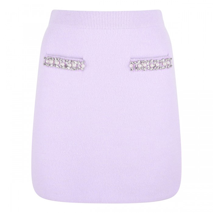 Lilac crystal trim skirt