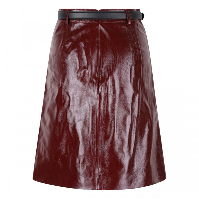Burgundy leather skirt