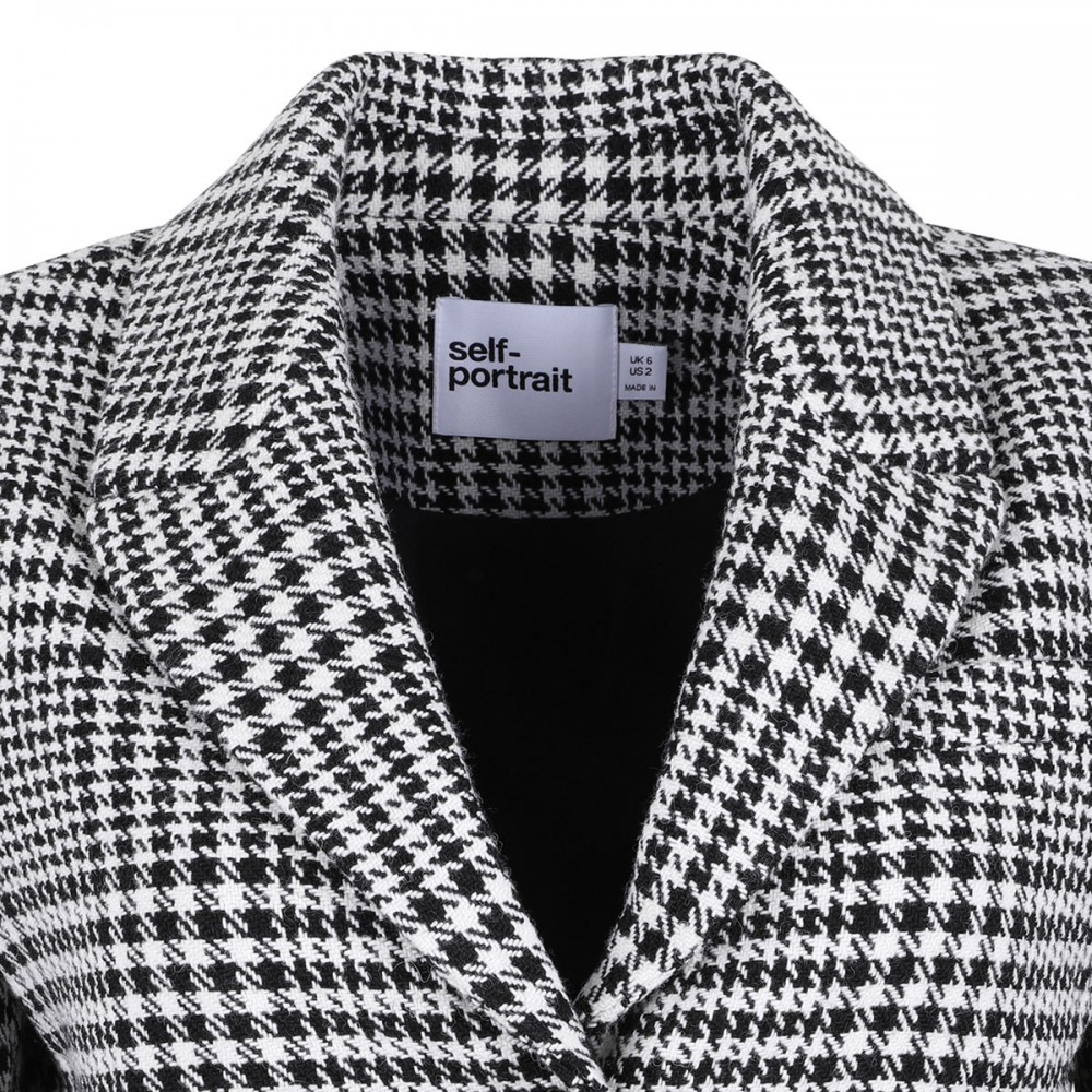 Houndstooth wool blend blazer