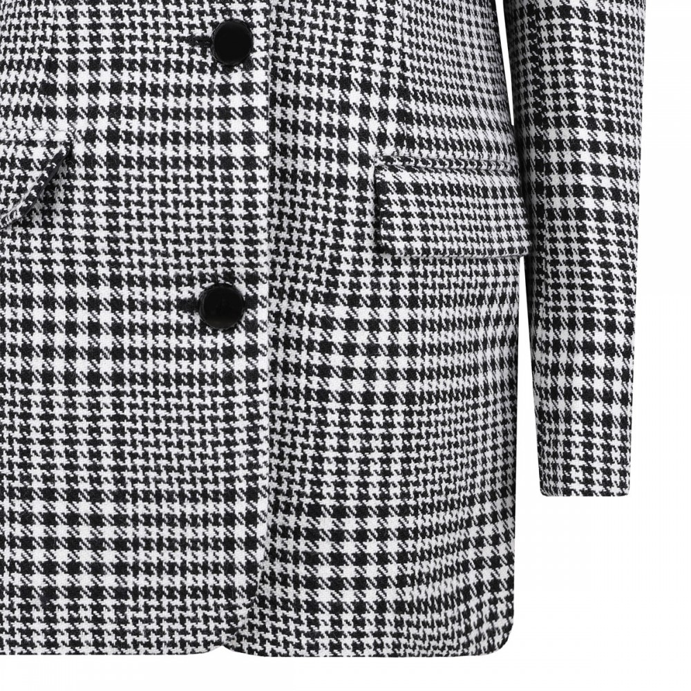 Houndstooth wool blend blazer
