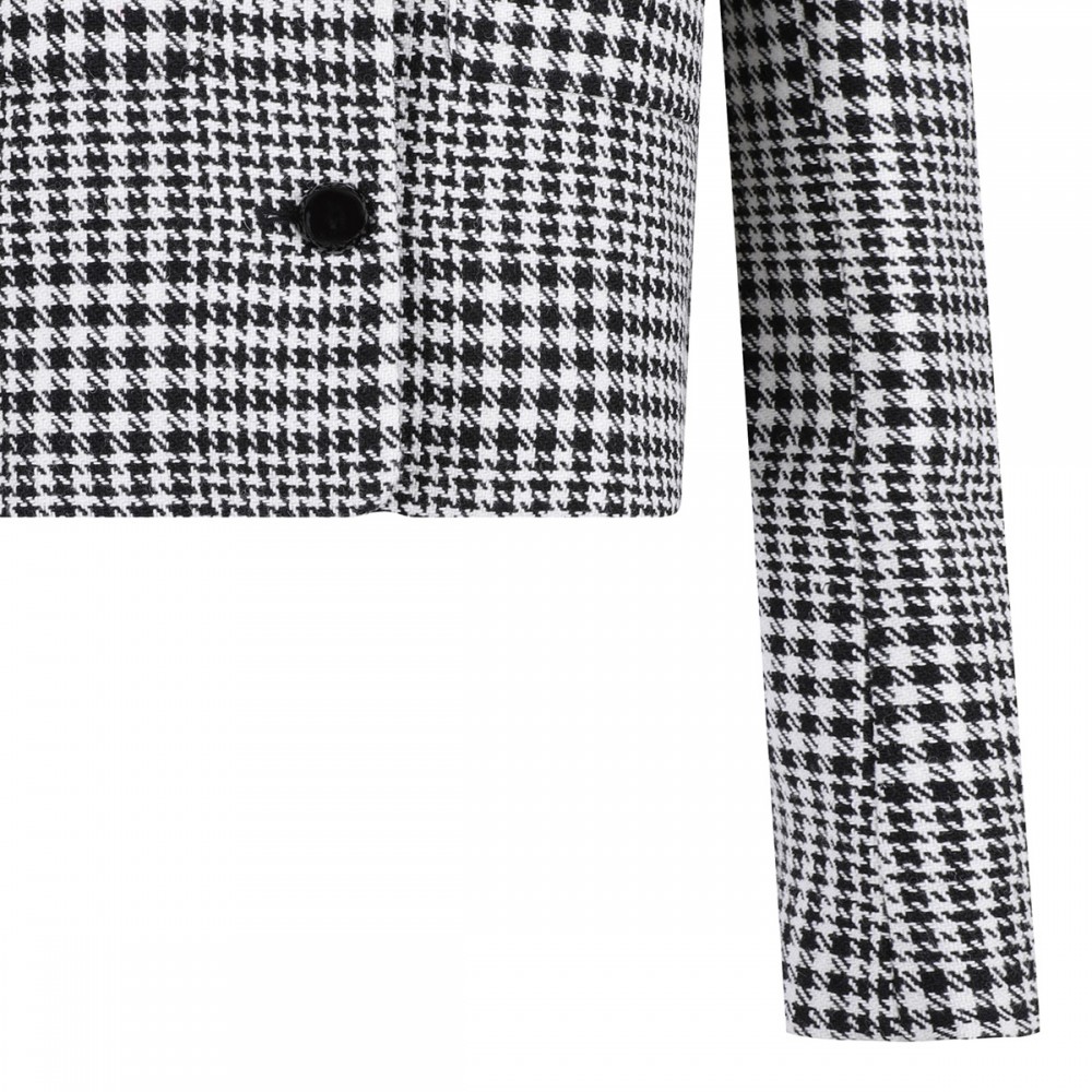 Houndstooth crystal trim jacket