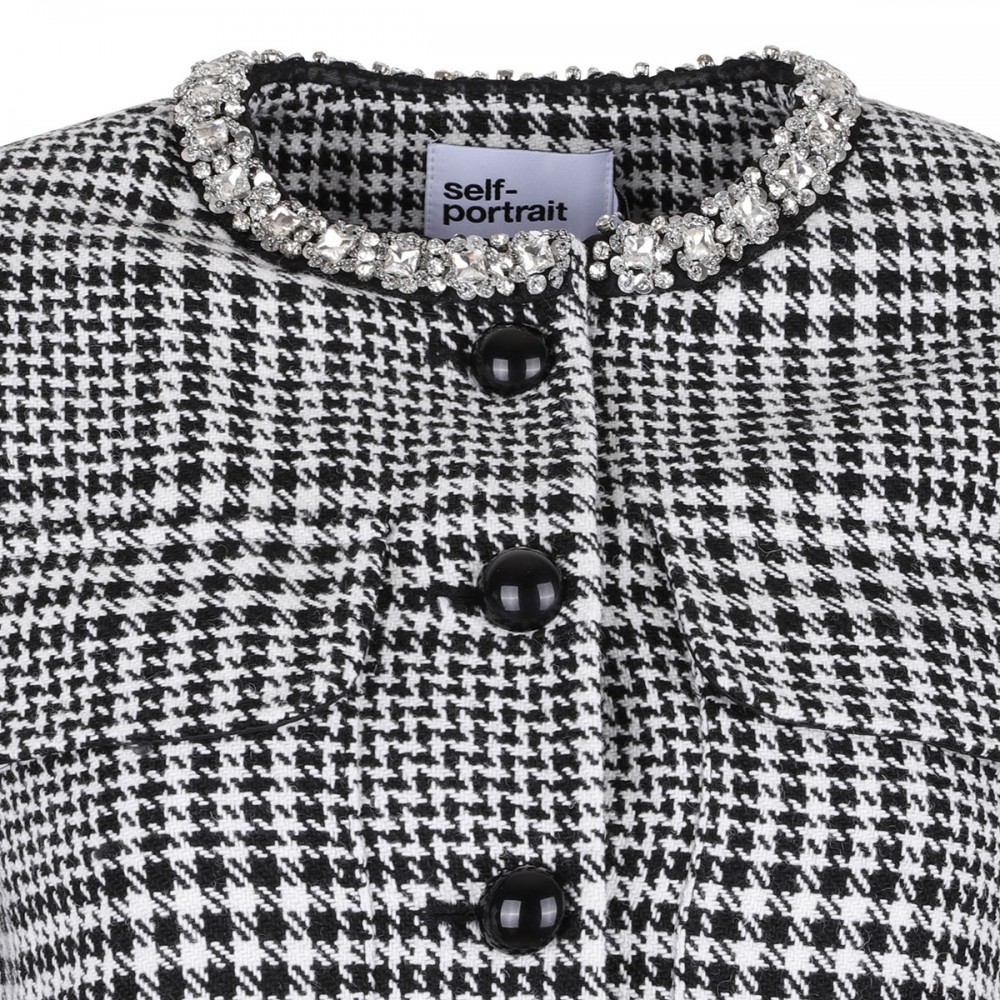 Houndstooth crystal trim jacket
