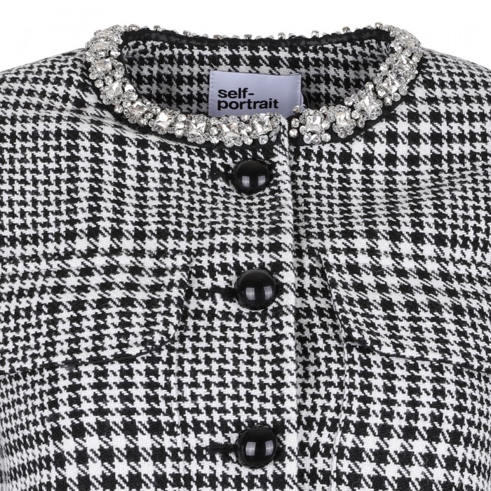 Houndstooth crystal trim jacket