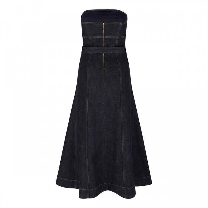 Indigo denim bandeau dress