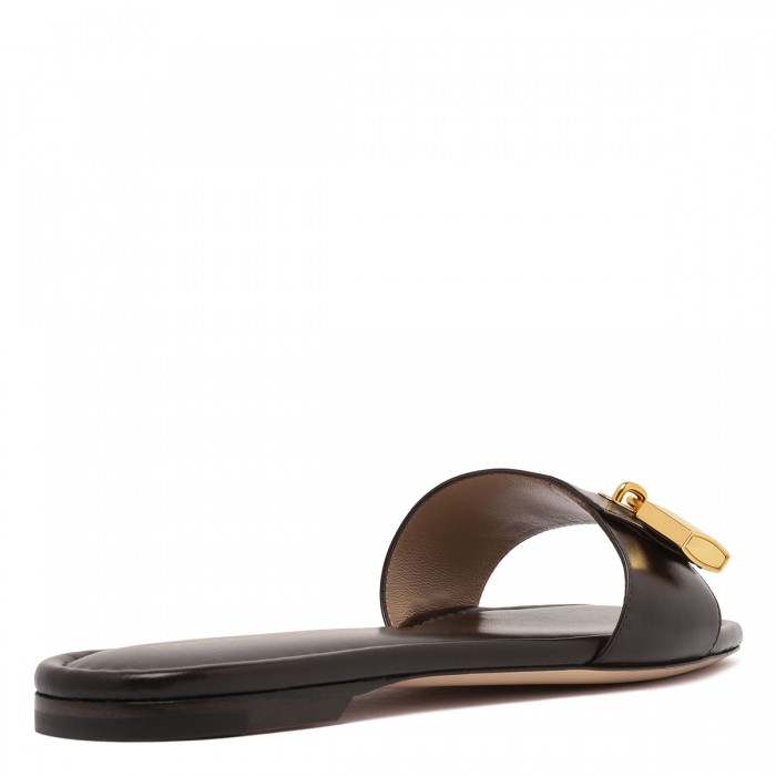 Padlock slide flat sandals