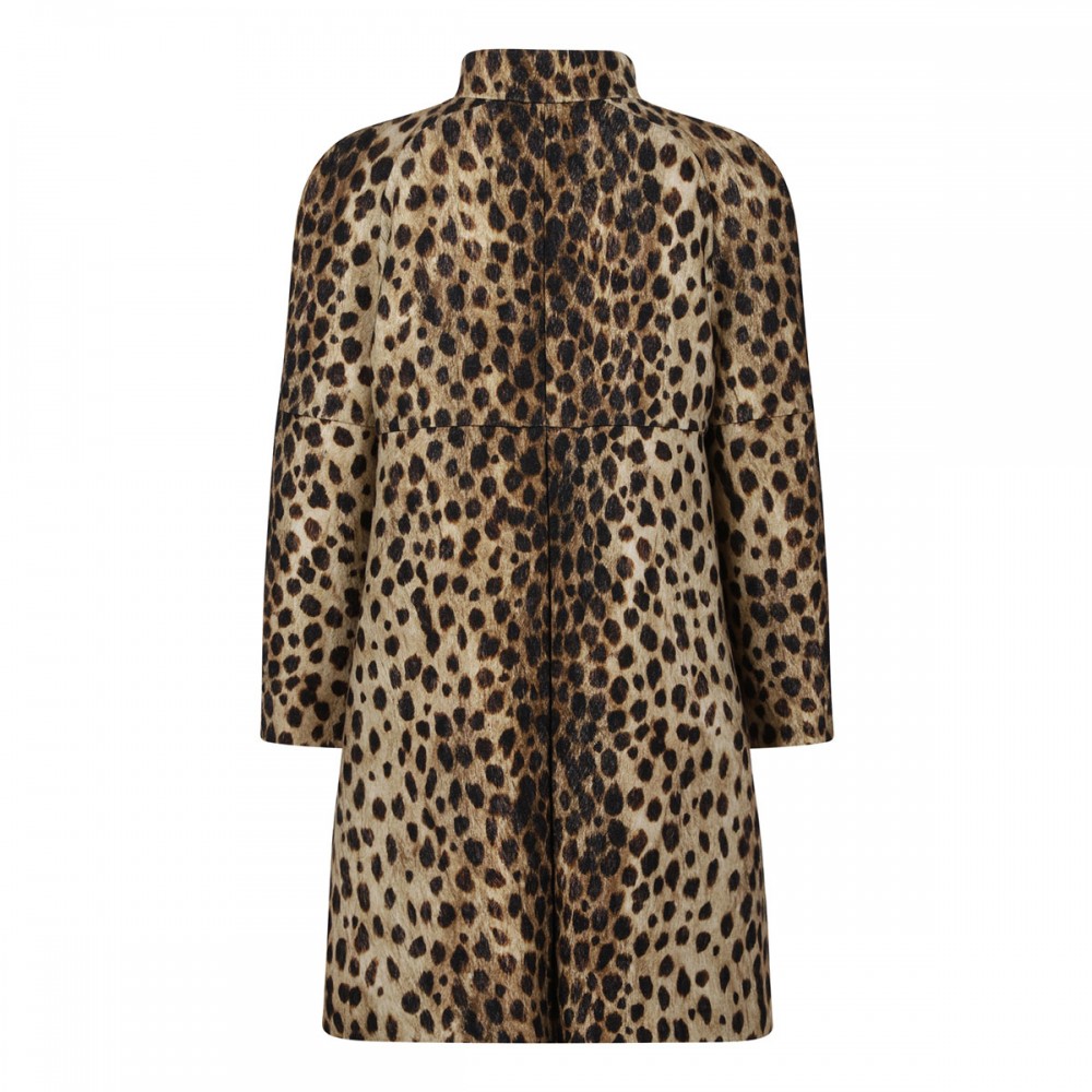 Jaguar spots printed wool coat