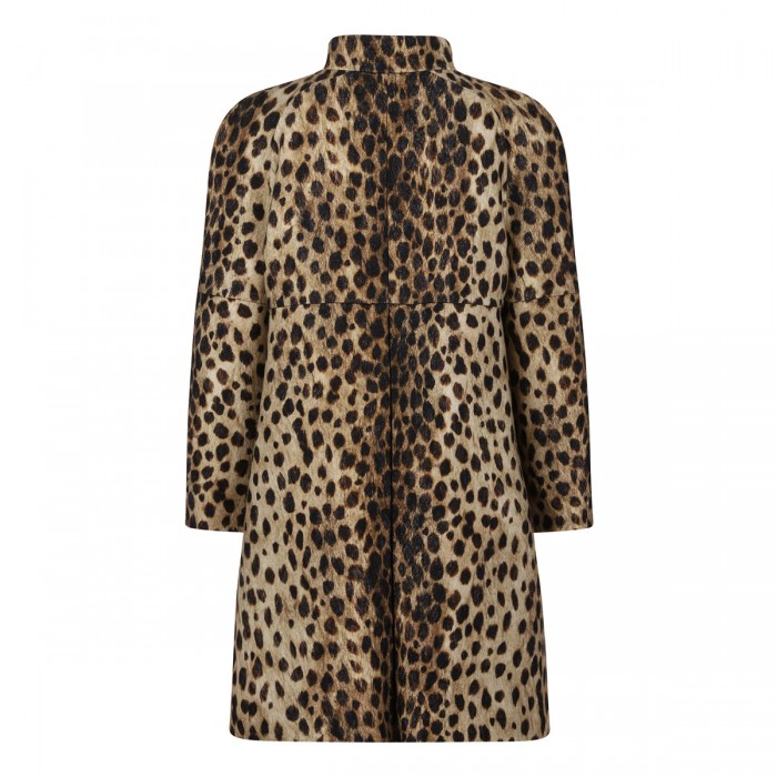 Jaguar spots printed wool coat