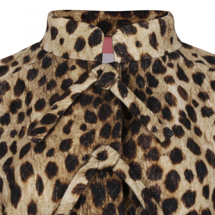 Jaguar spots printed wool coat