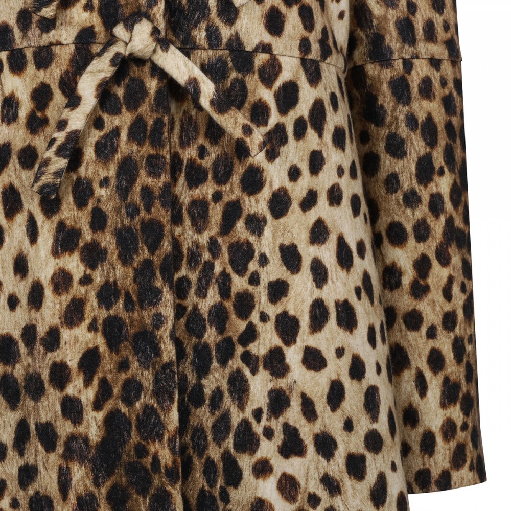 Jaguar spots printed wool coat