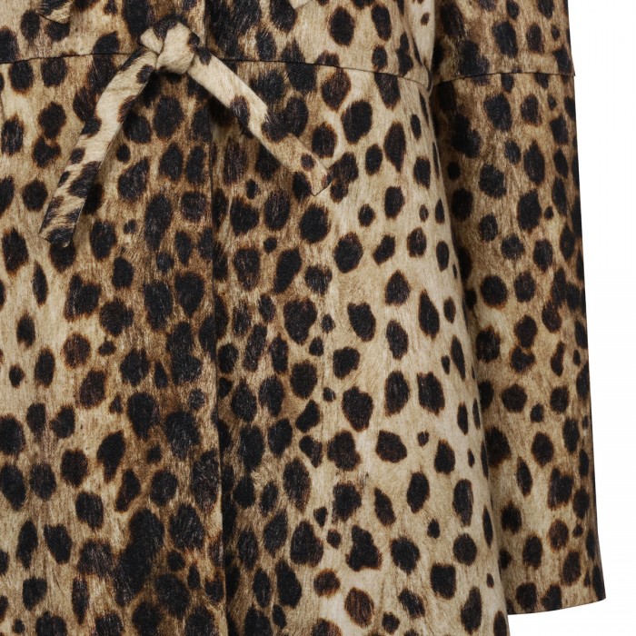 Jaguar spots printed wool coat