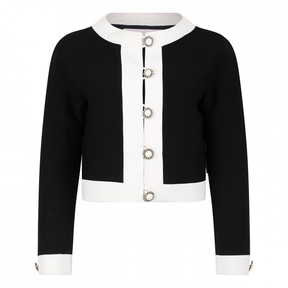 Black virgin wool blend cardigan