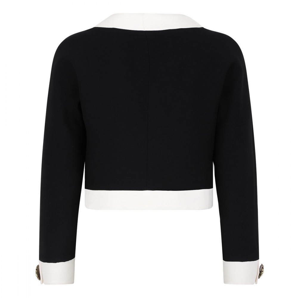 Black virgin wool blend cardigan