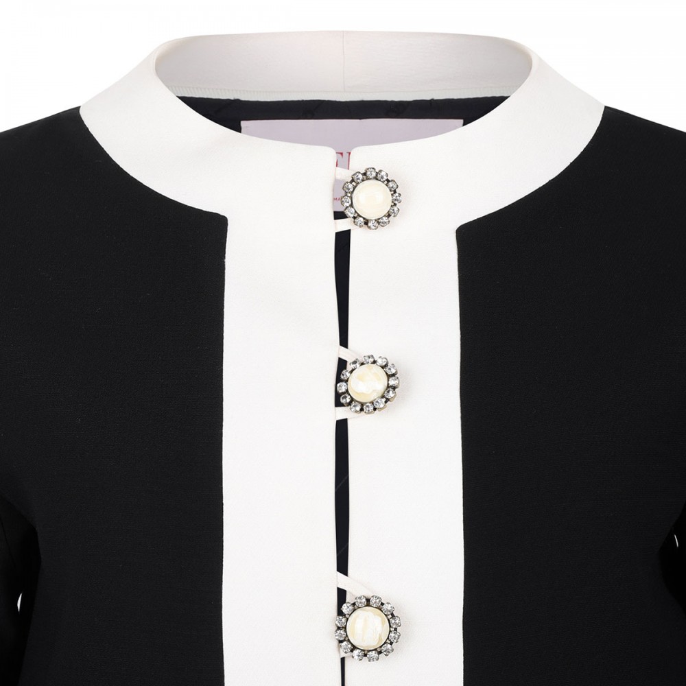 Black virgin wool blend cardigan