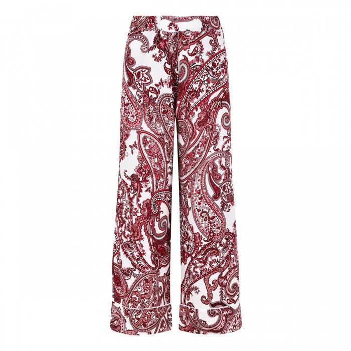 Paisley print silk pants