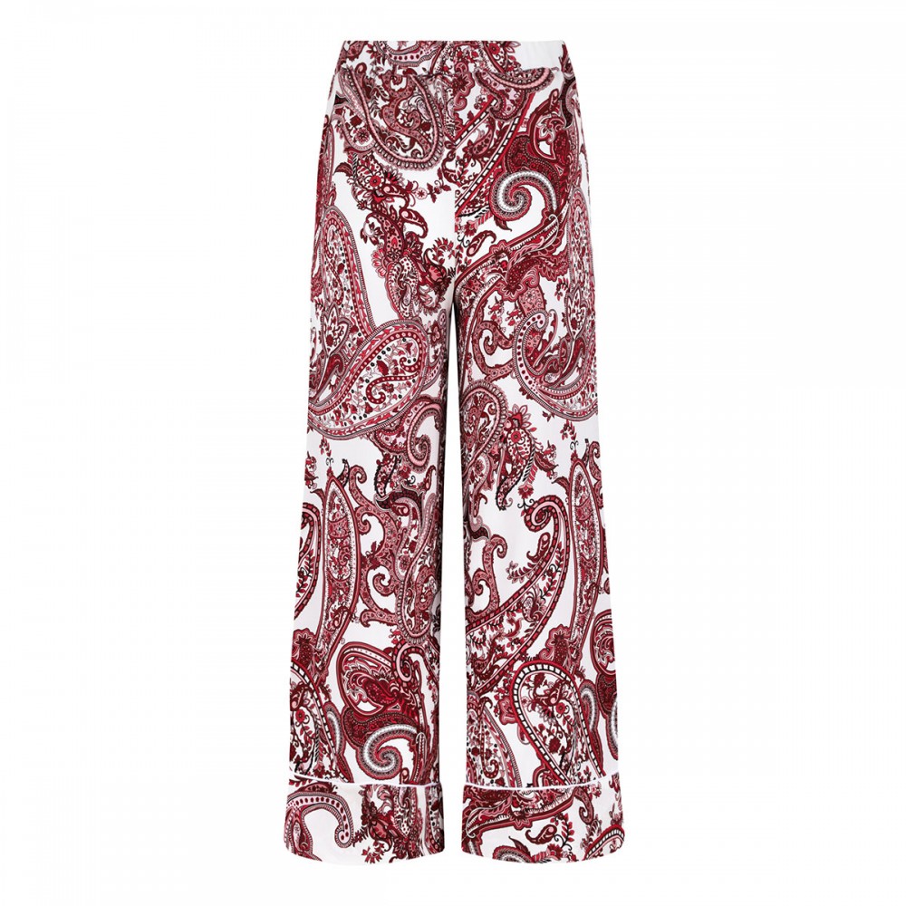 Paisley print silk pants