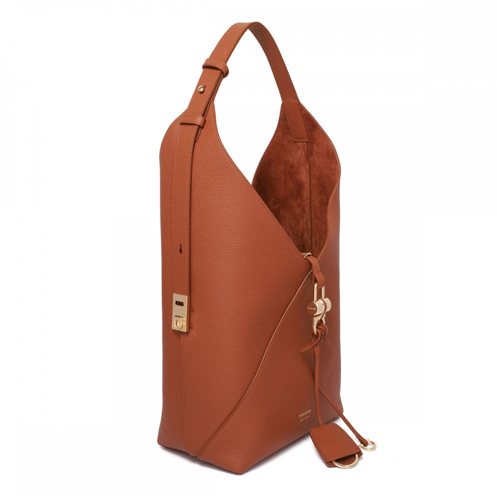 V-shaped M hobo bag