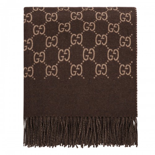 GG wool jacquard cape