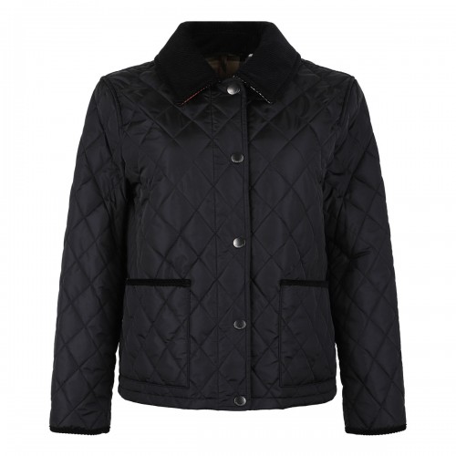 Cropped quilted nylon jacket