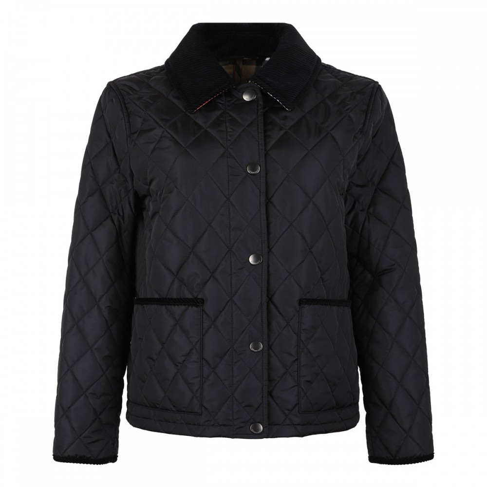 Cropped quilted nylon jacket