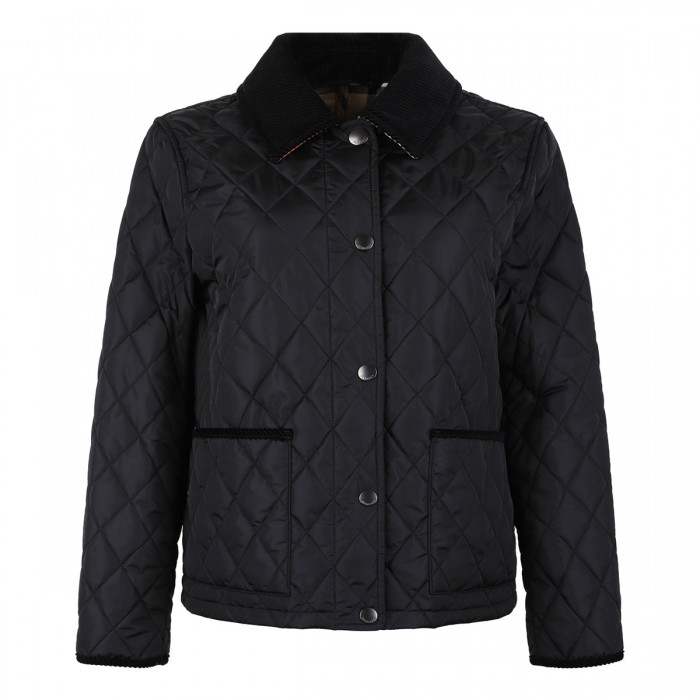 Cropped quilted nylon jacket