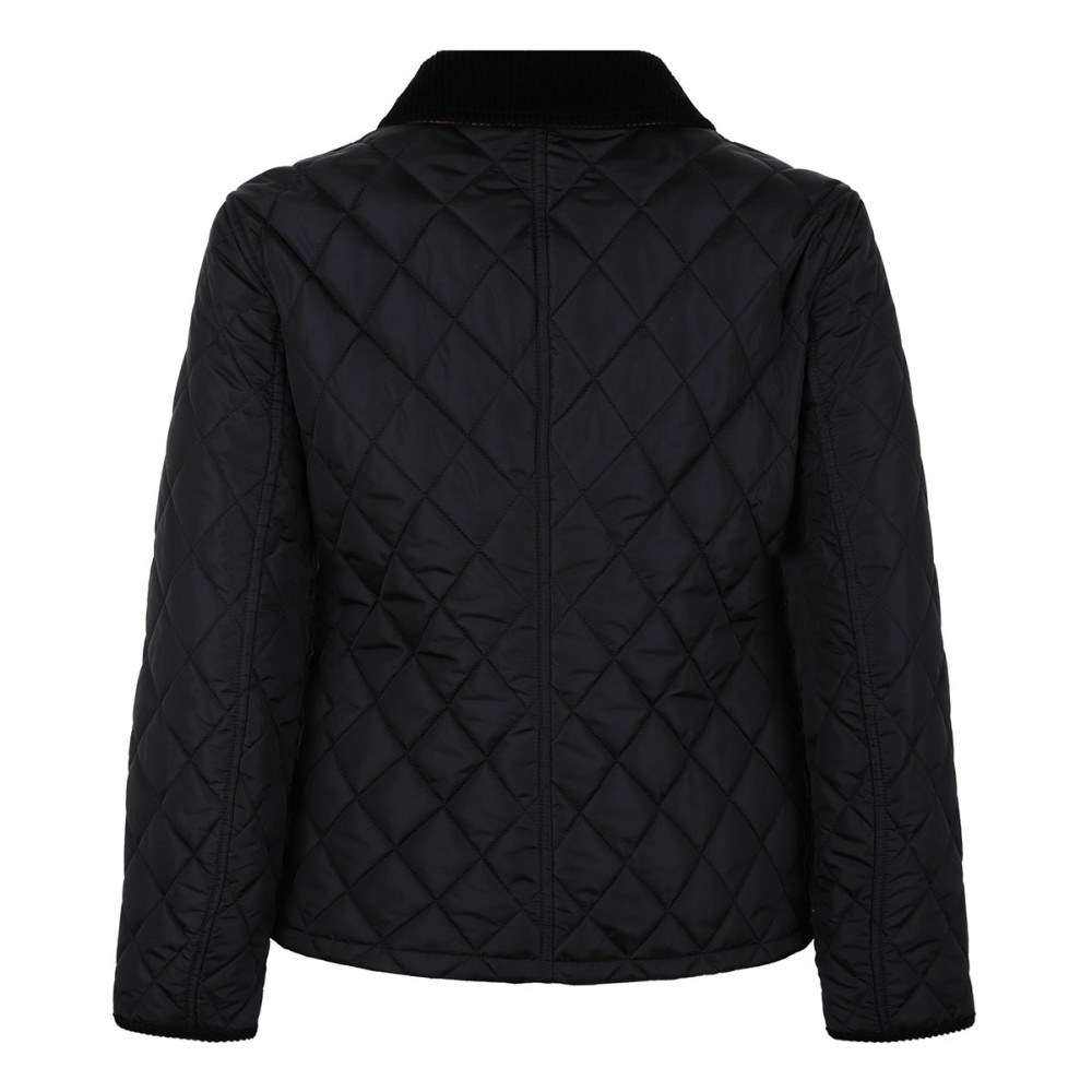 Cropped quilted nylon jacket