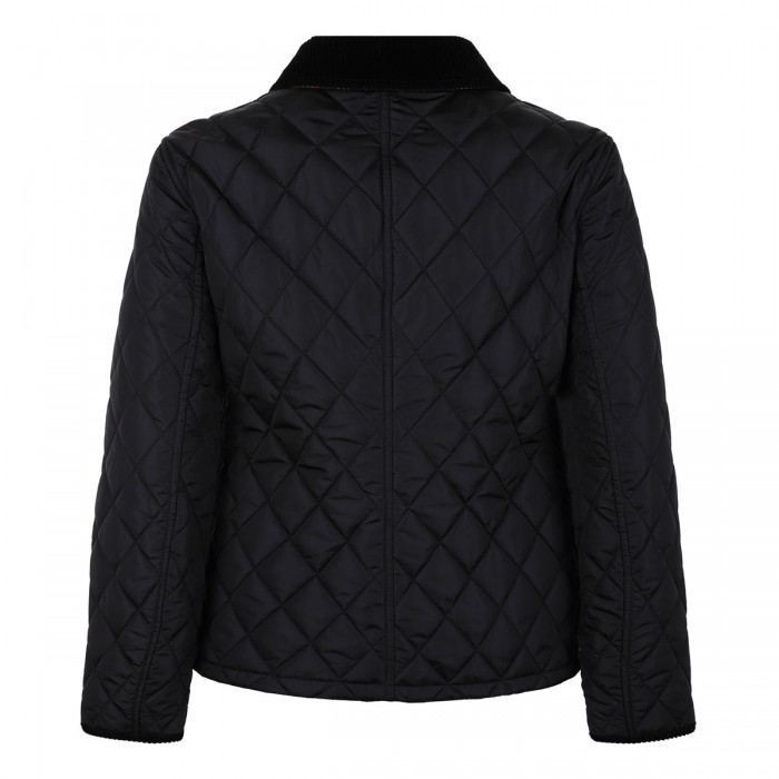 Cropped quilted nylon jacket