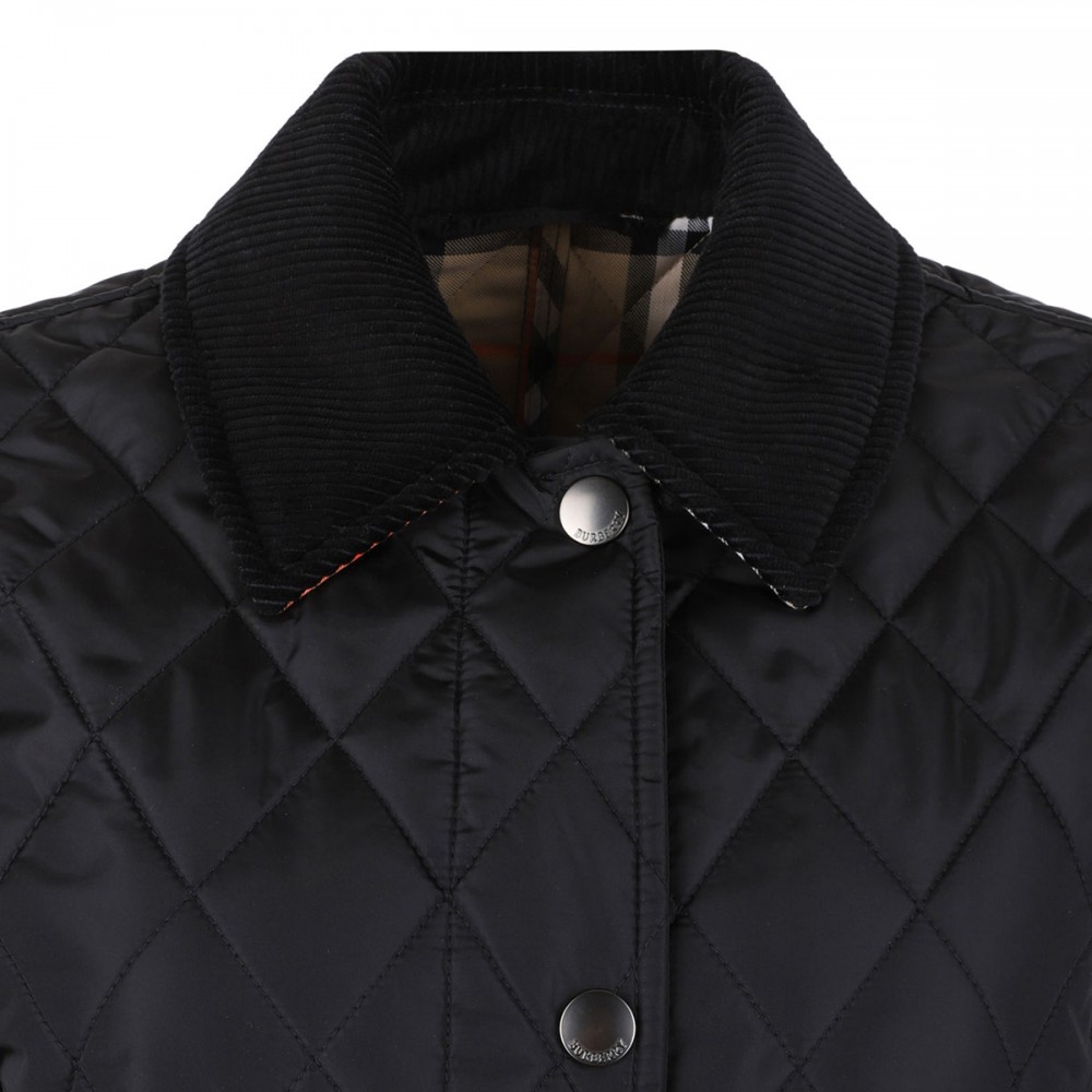 Cropped quilted nylon jacket