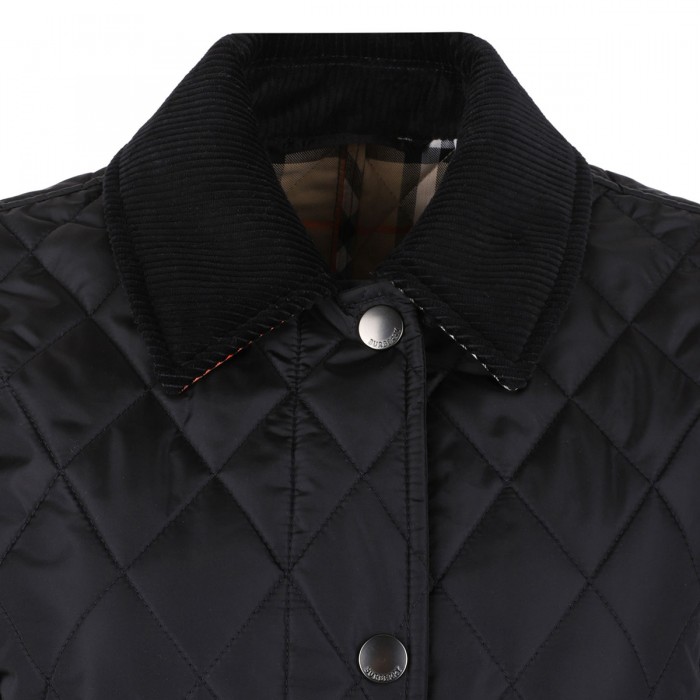 Cropped quilted nylon jacket
