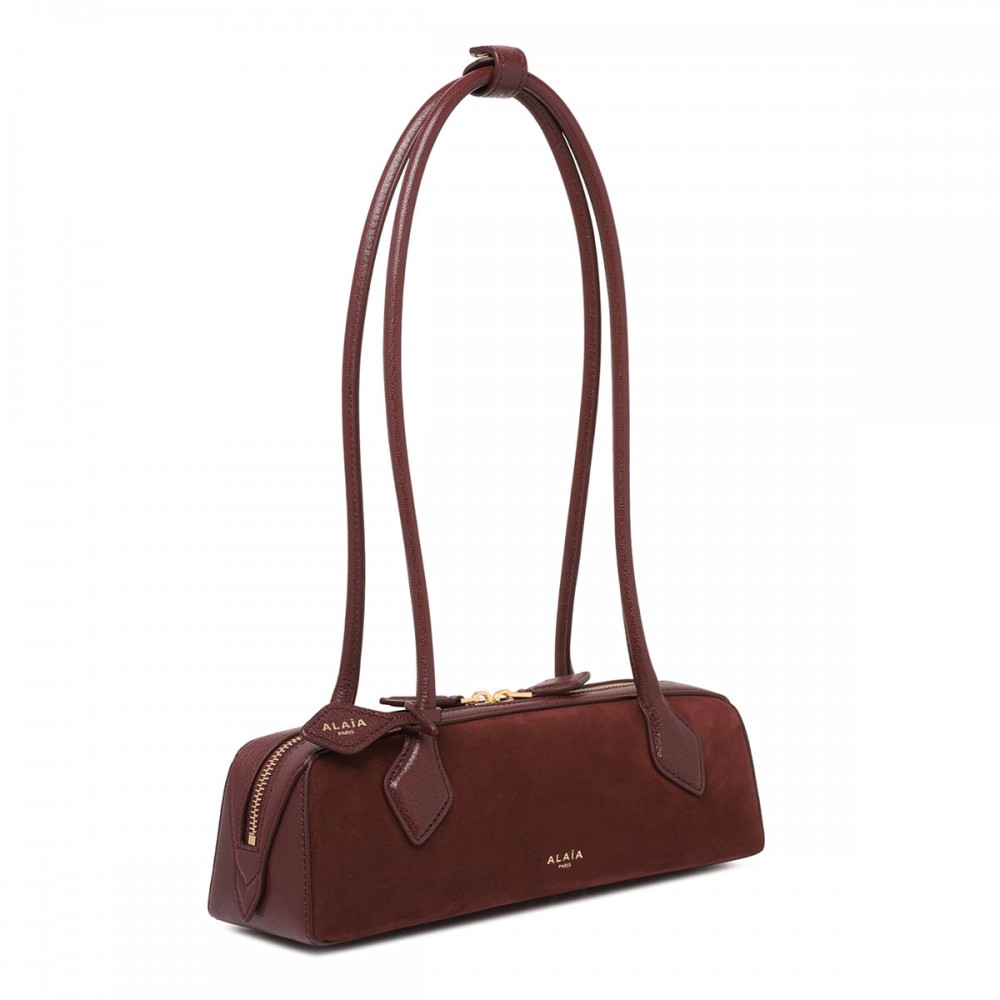 Le Teckel small suede bag