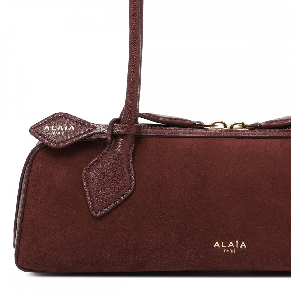 Le Teckel small suede bag