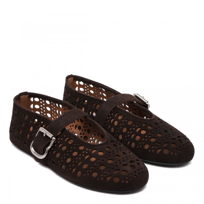 Vienne brown suede ballerinas
