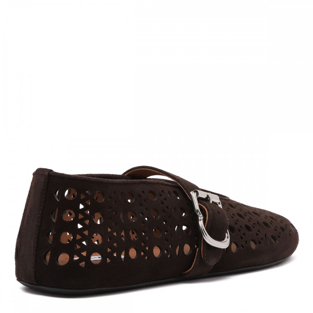 Vienne brown suede ballerinas